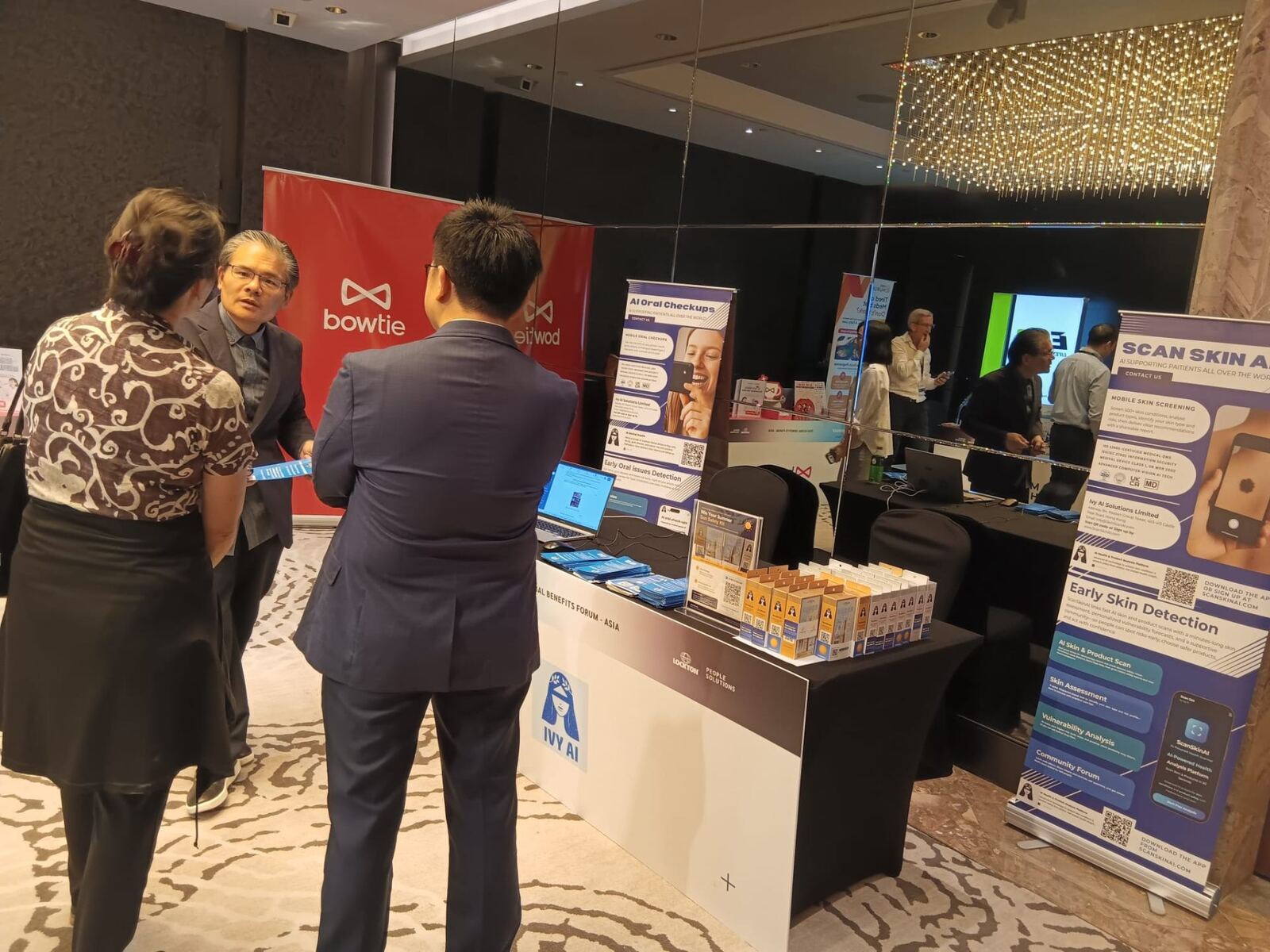 ScanSkinAI team at the Lockton Global Benefits Forum 2026, presenting AI skin cancer screening as a featured employee benefits partner.