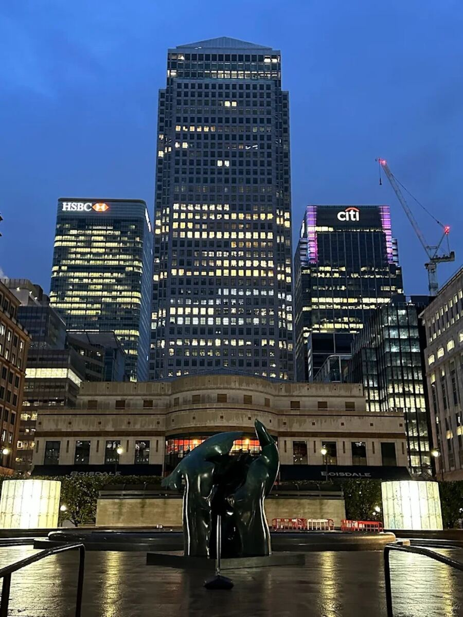 One Canada Square, Canary Wharf, London — headquarters of Ivy AI Solutions Limited, the company behind ScanSkinAI
