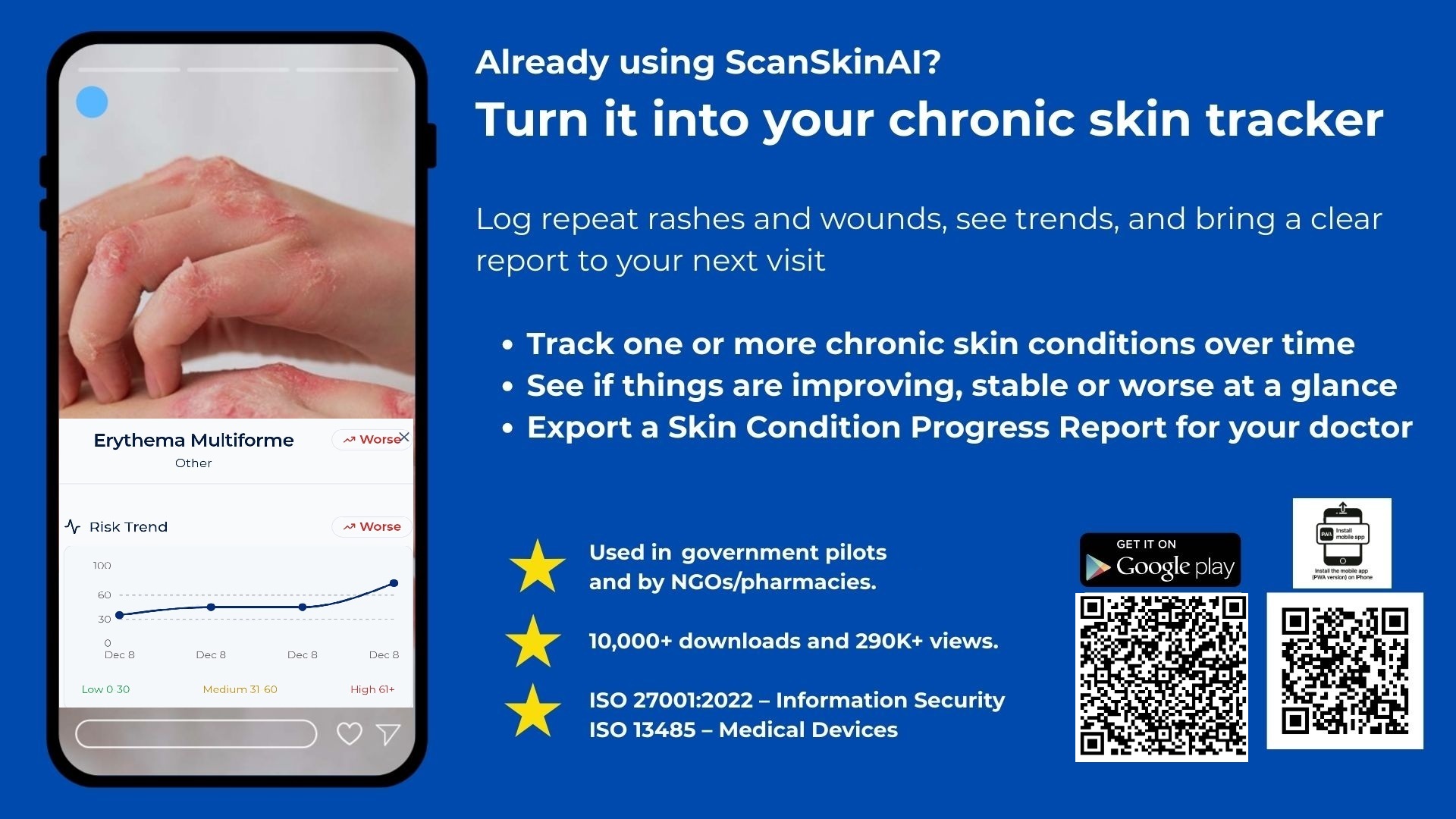 ScanSkinAI Chronic Skin Condition Tracker Feature Showcase