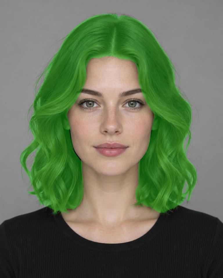 Hair detection overlay — fictional demo